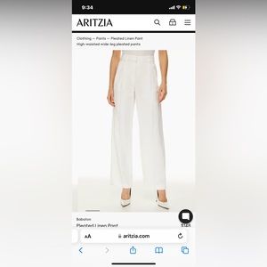 WHITE ARITZIA LINEN PANTS
